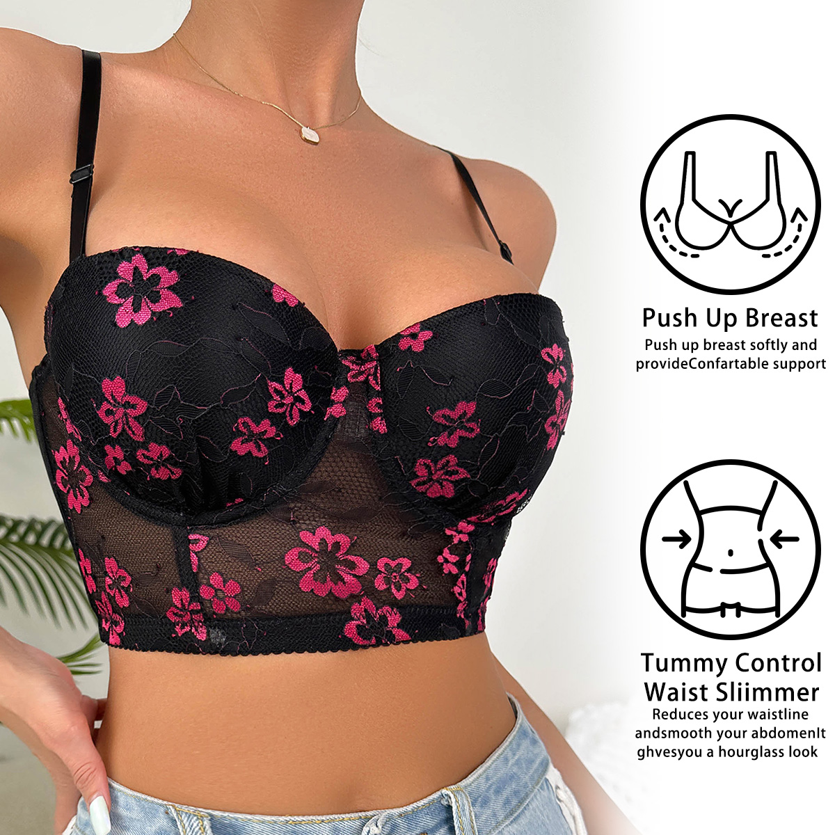 Sous-vêtements pour femmes, co - Plunge Bra Push Up avis et prix
